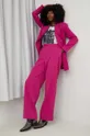 Σετ - σακάκι και παντελόνι Answear Lab  X limited collection SISTERHOOD ροζ