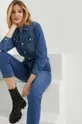 niebieski Answear Lab kombinezon jeansowy