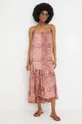 różowy Answear Lab sukienka jedwabna