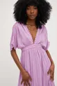 fioletowy Answear Lab sukienka z lnem