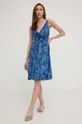 Φόρεμα με μετάξι Answear Lab μπλε