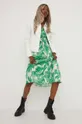 Λινό φόρεμα Answear Lab X limited collection BE SHERO πράσινο