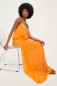 Φόρεμα με μετάξι Answear Lab πορτοκαλί