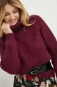 bordowy Answear Lab sweter z wełną