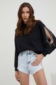 Answear Lab pantaloni scurti jeans albastru W1537.KK