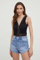 Answear Lab pantaloni scurti jeans albastru SK1287.KK