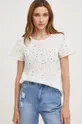 λευκό Βαμβακερή μπλούζα Answear Lab X limited collection BE SHERO