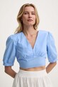 Answear Lab bluza din bumbac albastru 1137.ijs