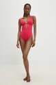 Answear Lab jednoczęściowy strój kąpielowy bez fiszbinów różowy W3232.HWK