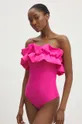 różowy Answear Lab jednoczęściowy strój kąpielowy Damski