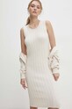 Answear Lab rochie și cardigan bej QQ8233.1HWK