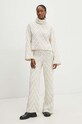 Answear Lab komplet sweter i spodnie dzianina beżowy 2210993.TKK