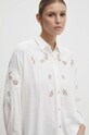 Λινό πουκάμισο Answear.LAB λευκό m2177.fh