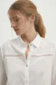biały Answear Lab koszula z lnem