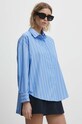 Бавовняна сорочка Answear Lab блакитний sng.kdd075.tjs