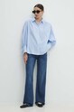 Answear Lab cămașă din bumbac c80566.IJS albastru WW24