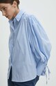 Answear Lab cămașă din bumbac albastru c80566.IJS