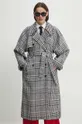 Пальто с примесью шерсти Answear Lab серый