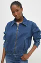 niebieski Answear Lab kurtka jeansowa