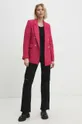 Βαμβακερό blazer Answear Lab ροζ