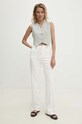 Answear Lab vestă de in 353.HWK turcoaz WZ24