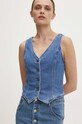 Γιλέκο τζιν Answear.LAB ύφασμα μπλε L21309.HWK