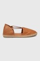 Answear Lab espadryle skórzane płaski brązowy 10153/Carla.HWK