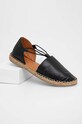 Answear Lab espadryle skórzane 10153/Carla.HWK czarny WW24