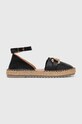 Answear Lab espadryle skórzane płaski czarny SR24510.HWK