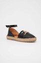 Încălțăminte Answear Lab espadrile de piele SR24510.HWK negru