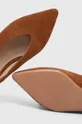brązowy Answear Lab baleriny zamszowe