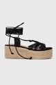 Answear Lab espadryle platforma czarny 3956.fh