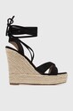 Answear Lab sandały powyżej 8 cm czarny TJ880.HWK