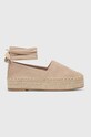 Espadrilky Answear.LAB imitácia semišu béžová 3142.HWK