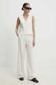 Kalhoty s příměsí lnu Answear.LAB p2412.fh bílá WW24