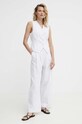 Answear Lab pantaloni de bumbac M7067.HWK alb WZ24
