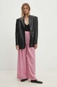 Answear Lab pantaloni de bumbac sng.spd05o.tjs roz WW24