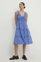 Βαμβακερό φόρεμα Answear Lab μπλε