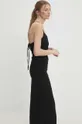 Φόρεμα με λινό Answear Lab μαύρο