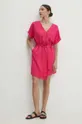 Lanena haljina Answear Lab roza