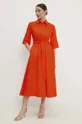 Bavlnené šaty Answear Lab oranžová