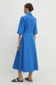 Хлопковое платье Answear Lab голубой