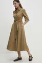 Бавовняна сукня Answear Lab коричневий