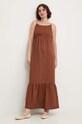 Answear Lab sukienka z lnem brązowy 16521.tjs