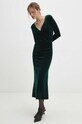Answear Lab rochie de catifea r10314.FKK verde WZ24