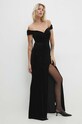 Answear Lab sukienka welurowa czarny HM2422.HWK