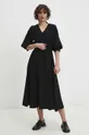 Βαμβακερό φόρεμα Answear Lab μαύρο