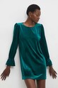 Answear Lab rochie de catifea pg094v.IKK verde WW24
