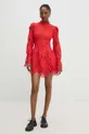 Βαμβακερό φόρεμα Answear Lab κόκκινο