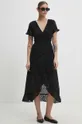 Βαμβακερό φόρεμα Answear Lab μαύρο